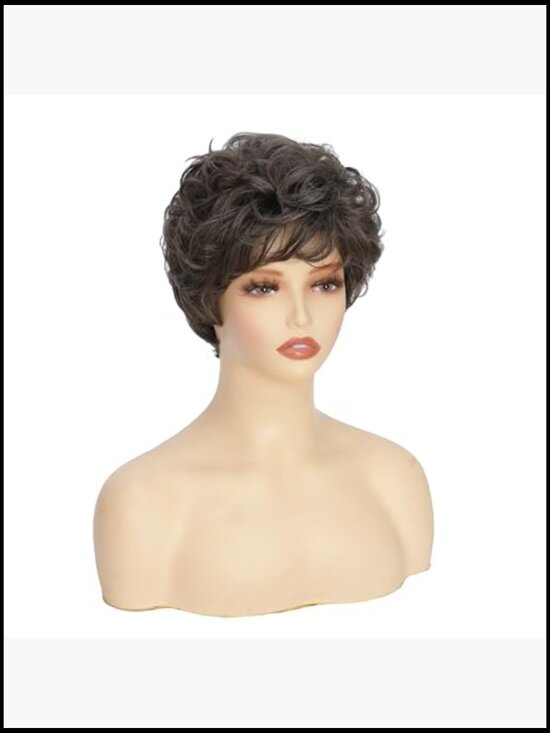 Short Curly Pixie Cut Wig Natural Looking Synthetic Hair for Daily Party Cosplay main image 4